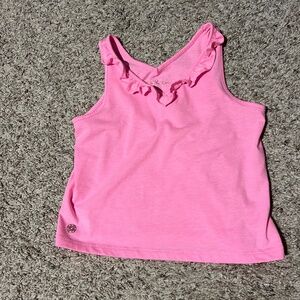 Lilly Pulitzer Pink Girl's Mini Ruffle Tank - Alessa Top